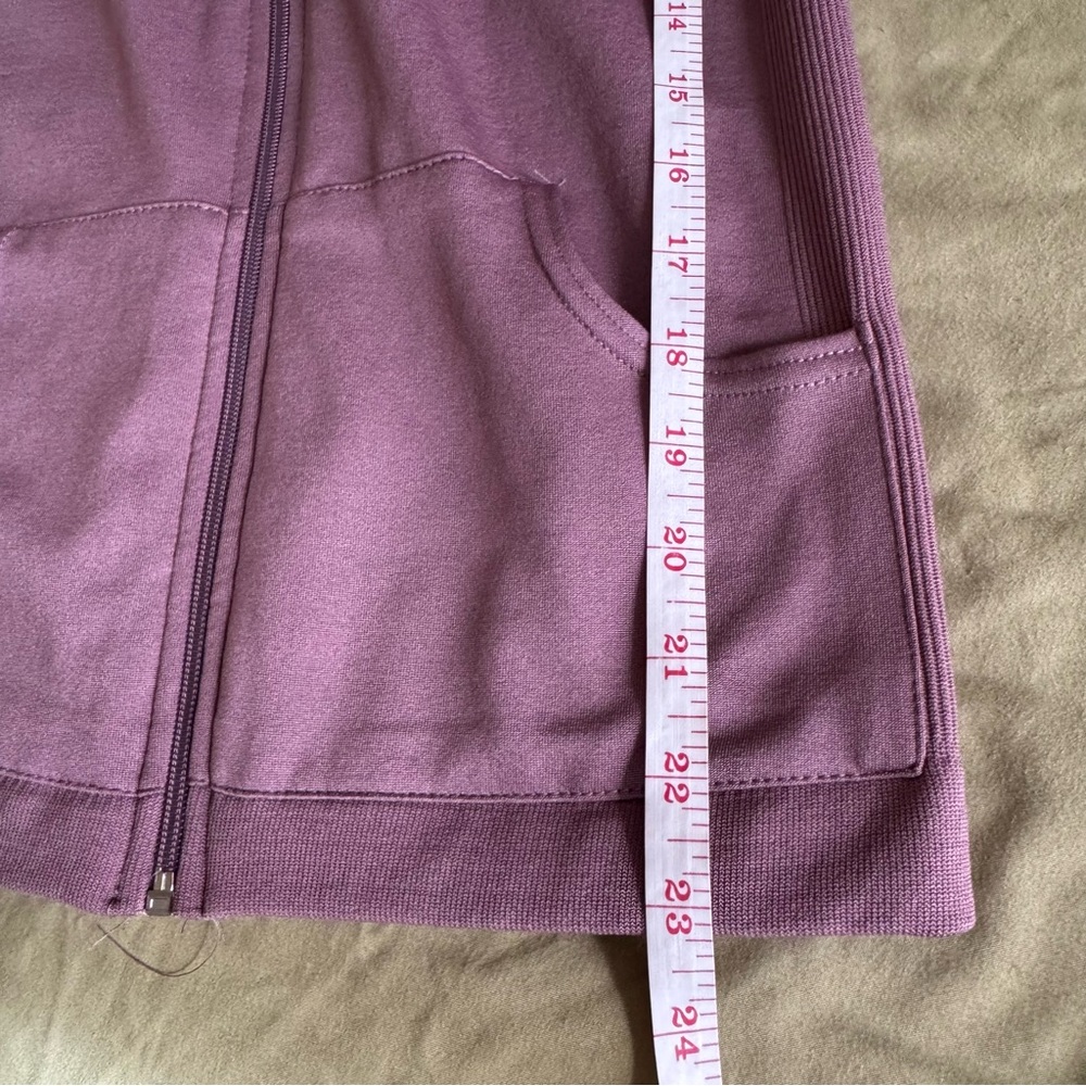 Mauve Zip-Up Fleece Lined Hoodie size M - Picture 7 of 7